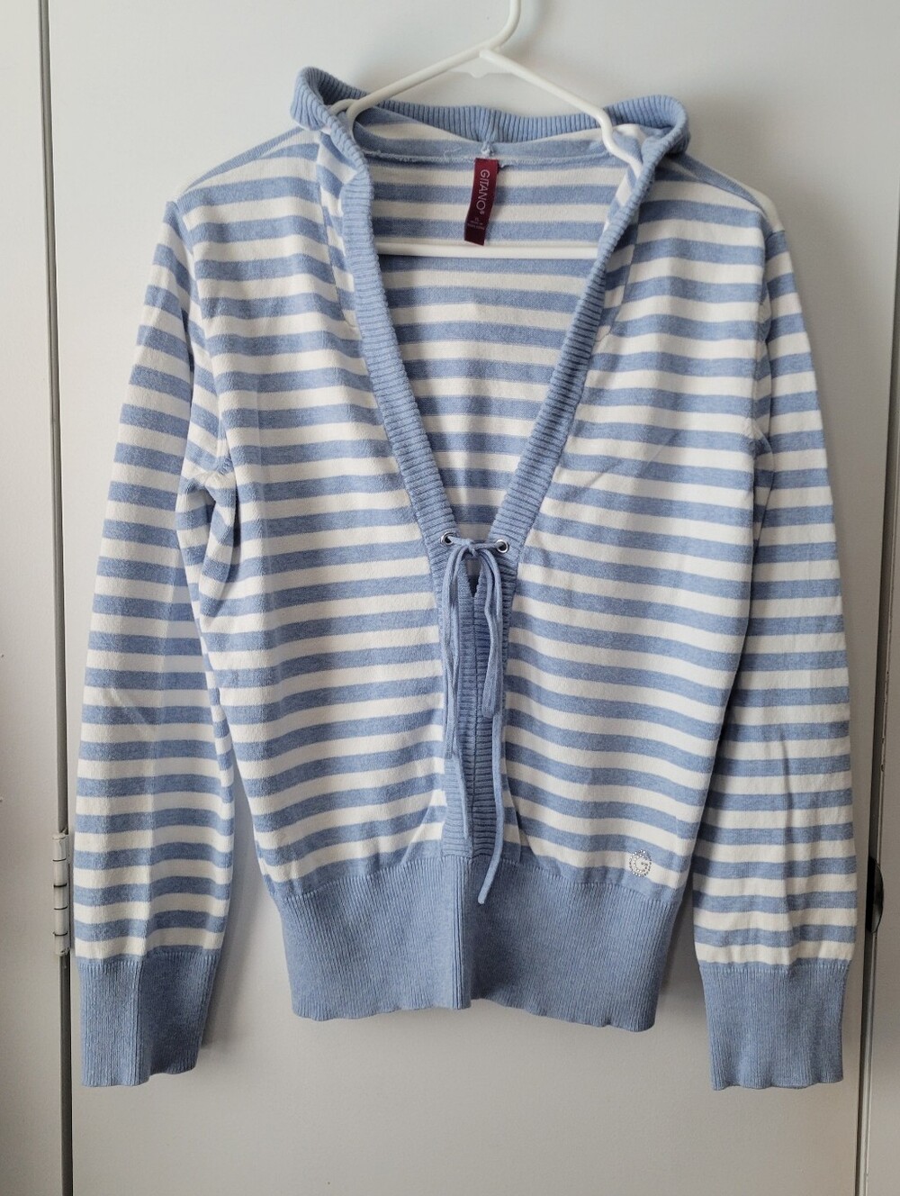 Vintage Y2K Gitano Striped Hooded Sweater